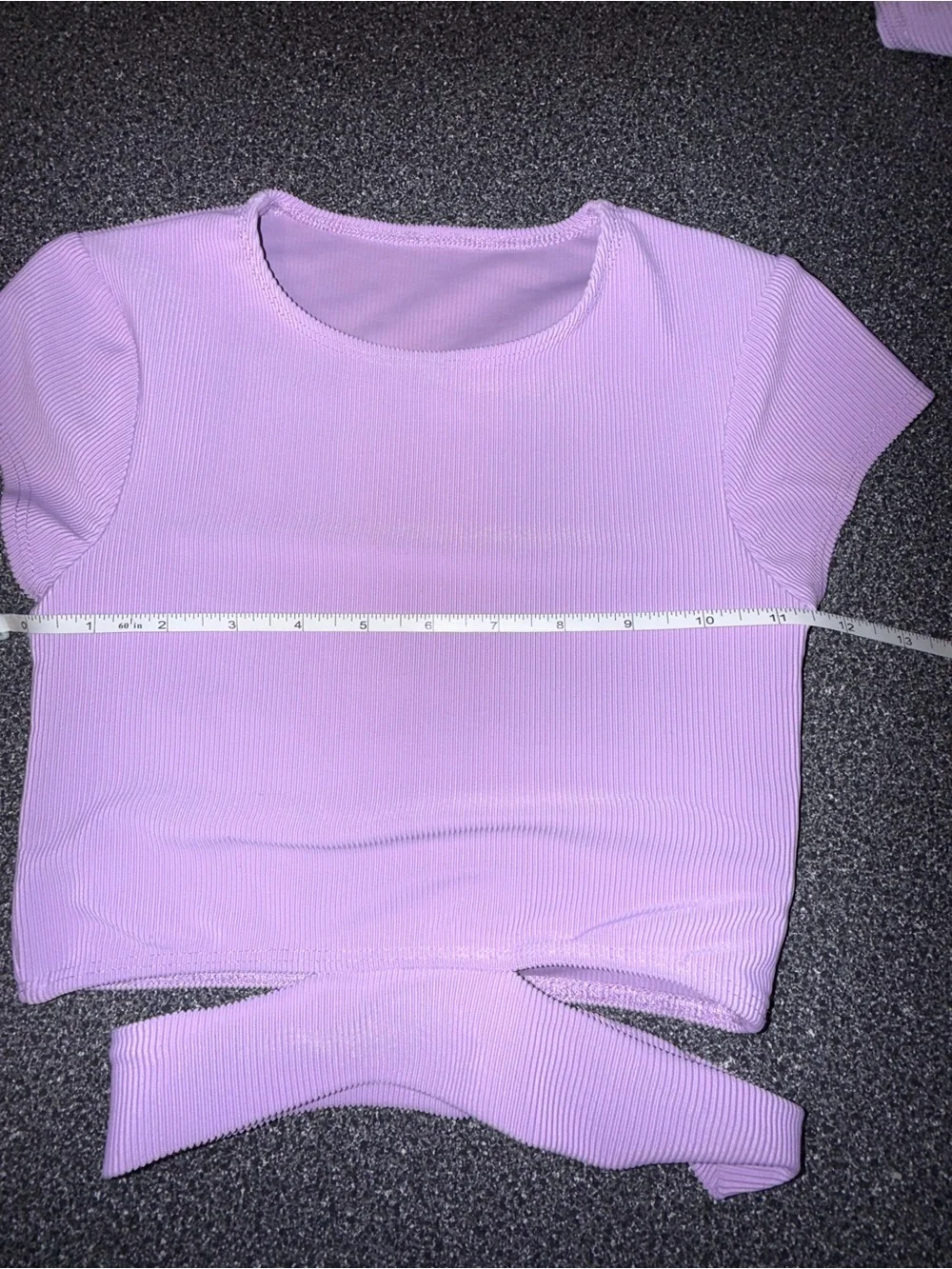 Five Dance Wear Lilac 2 Piece Crop Top Size YXL & High-Waist Leggings Size YL